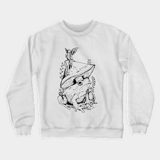 Cottagecore Fairy on a Mushroom Frog Crewneck Sweatshirt